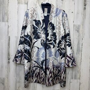 Chico's Travelers Collection Reversible Floral Crushed Jacket.